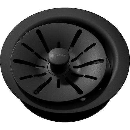 Elkay Quartz Perfect Drain 3-1/2" Polymer Disposr Flnge w/ Removble Basket Strainer, Rubber Stopr Charcoal LKPDQD1CH